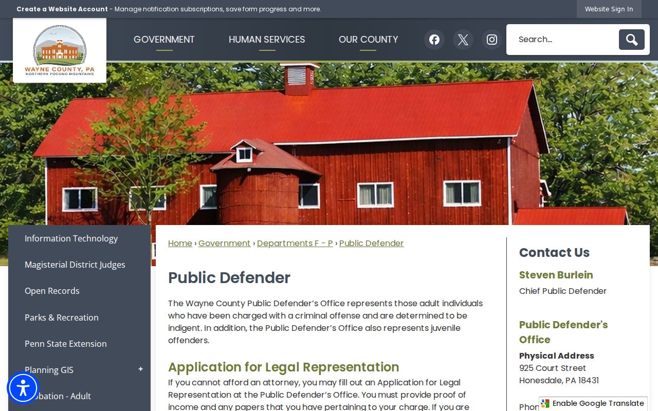 Wayne County criminal court case Public Defender information