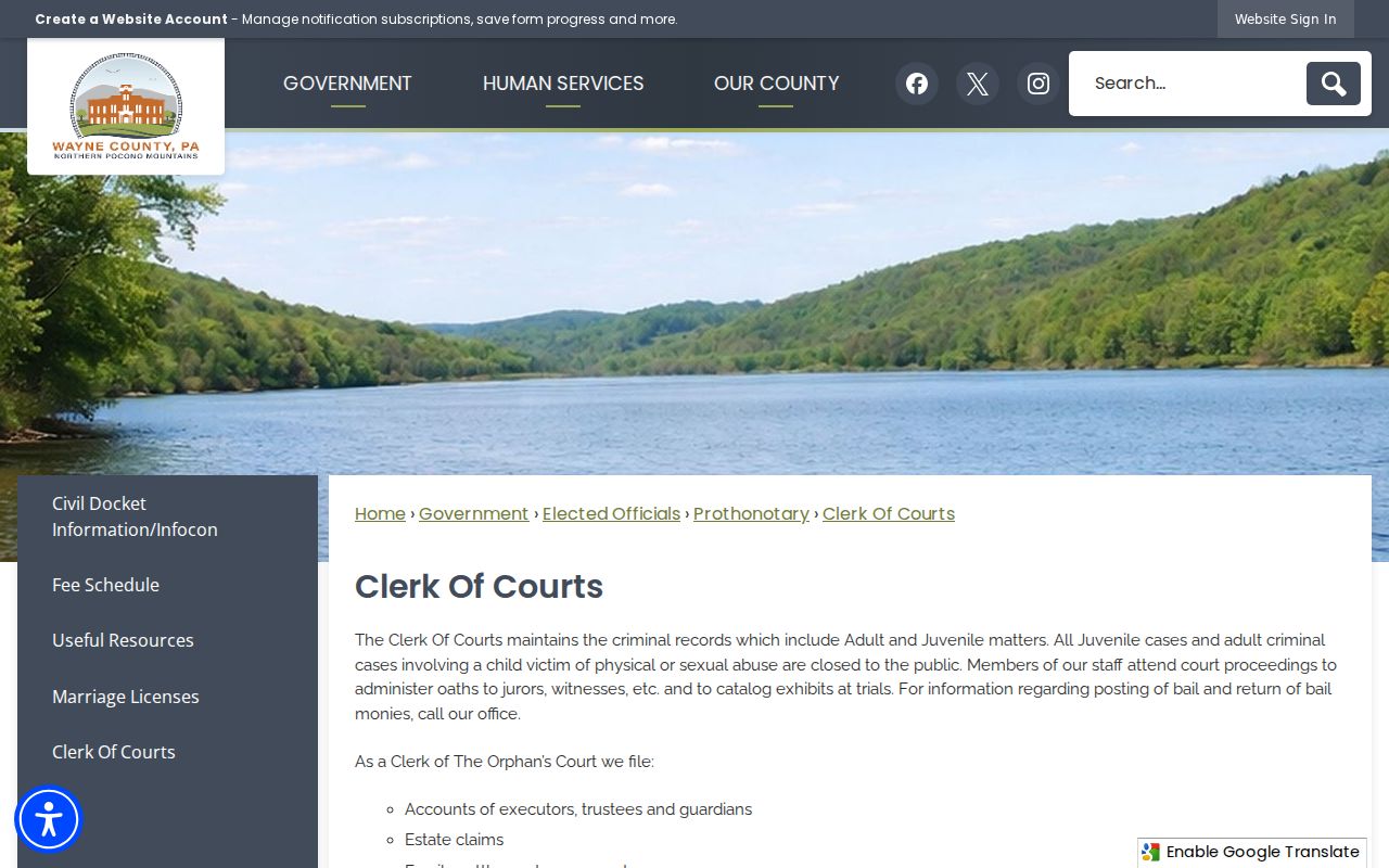 Wayne County Clerk of Courts criminal case file access
