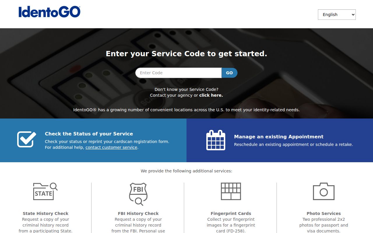 Wayne County criminal history fingerprint enrollment through IdentoGO